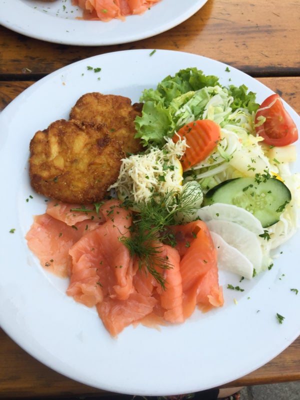 salmon dinner in Germany