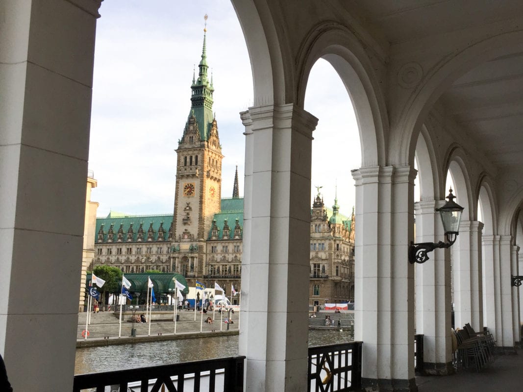 Hamburg Townhall and Alster Arcade