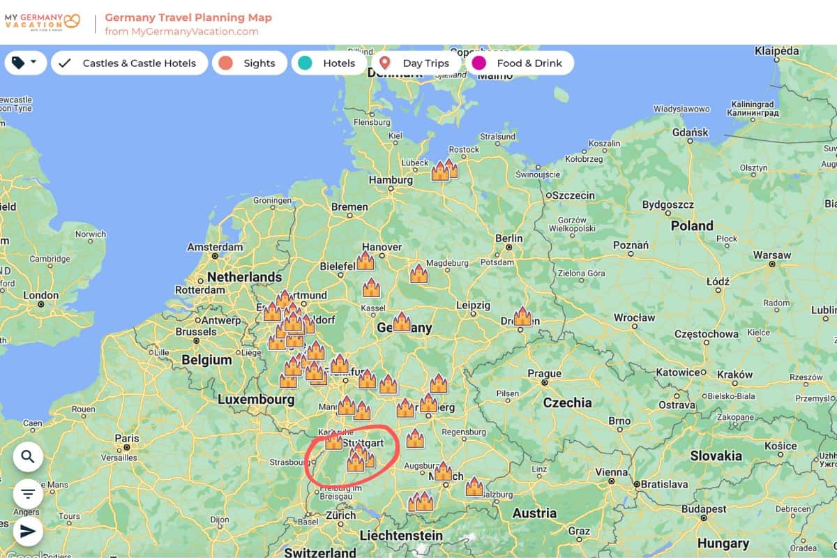 Stuttgart on a map